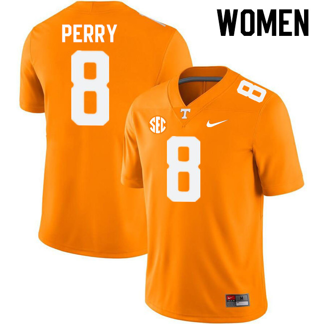 Women #8 Kalib Perry Tennessee Volunteers College Football Jerseys Stitched-Orange